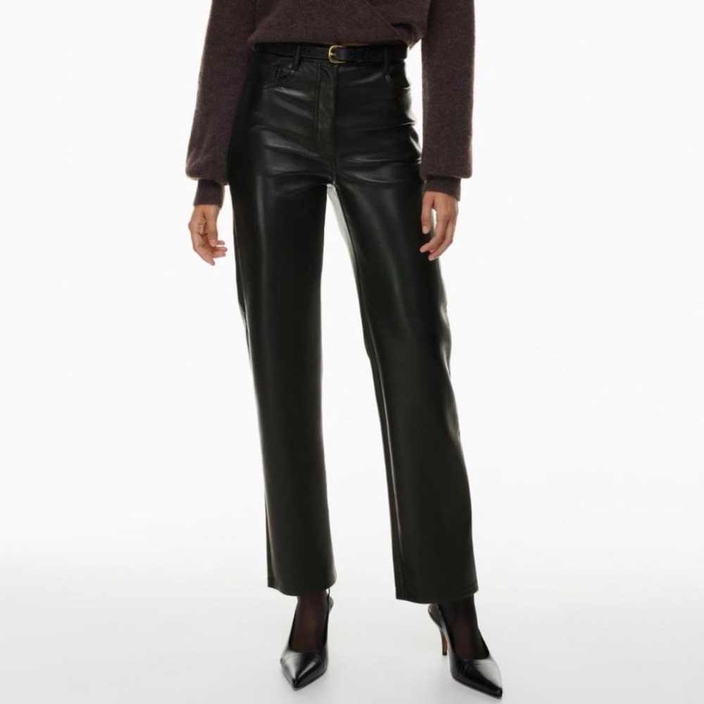 Aritzia Wilfred Melina Pant Black Faux Leather (4)
